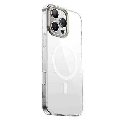 Apple iPhone 16 Pro Max Kılıf M-safe Şarj Özellikli Şeffaf Cam Arka Yüzey Zore G-Glass Kapak