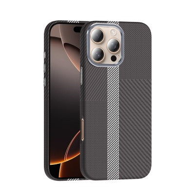 Apple iPhone 16 Pro Max Kılıf M-safe Şarj Özellikli Karbon Fiber Görünümlü Zore Gros Kapak