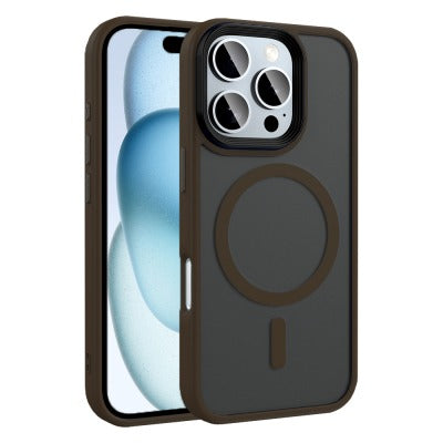 Apple iPhone 16 Pro Max Kılıf Mat Arka Yüzey Wireless Şarj Özellikli Zore Flet M-safe Kapak